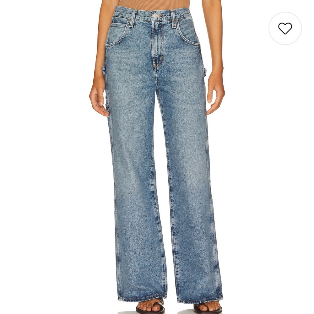 Agolde Magda Denim Carpenter Jeans in Entrance